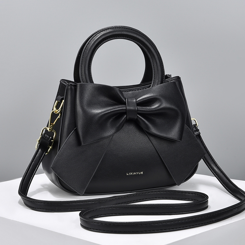2024 New Arrival Ladies Pu Leather Mini Handbags Women's Shoulder Bag With Big Bow 