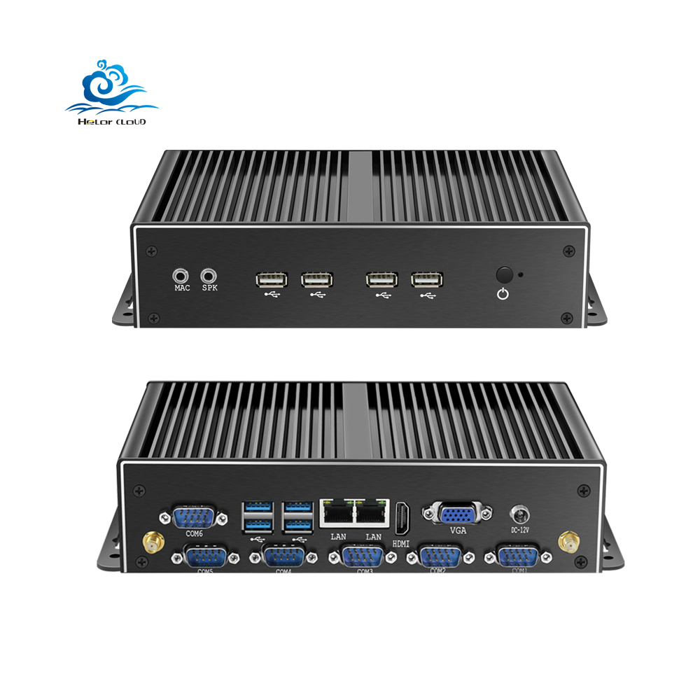 Hly Mini Pc In-tel Core I5 4200u I7 4500u/5500u Win10 Linux Rs232 Dual Gigabit Vga 8usb Fanless Industrial Computer 