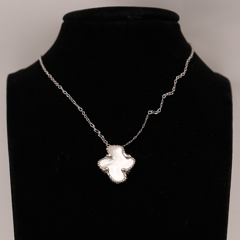 Kvc Original Designer Jewelry Set Double Sided Four Leaf Clover Pendant Bracelet Titanium Steel Necklace Studs Earrings Suit 