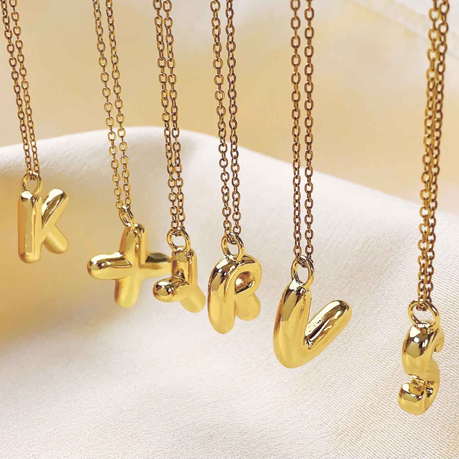 Women's Fashionable Copper Jewelry With English Letters Gold-plated Copper Pendant Necklace Suitable For Daily Wear By Women 
