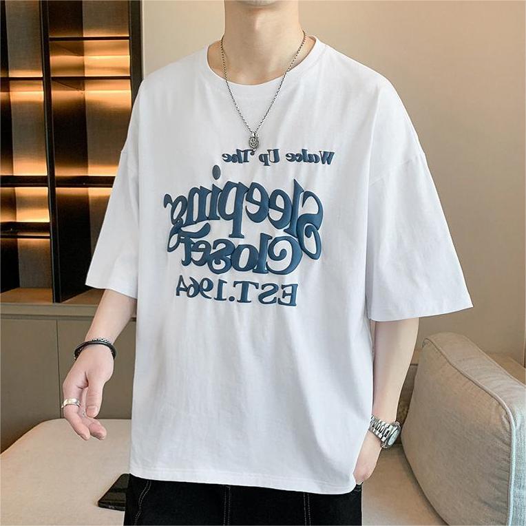 100% Cotton Men Mock Neck T Shirt Heavyweight Streetwear T-shirt Oversized Blank Tshirts With Logo Custom Logo Printed 3d Oem 