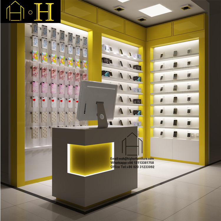 Wholesale Cell Phone Store Counter Mobile Phone Case Shelf Mobile Phone Counter Design Accessory Display Showcase 