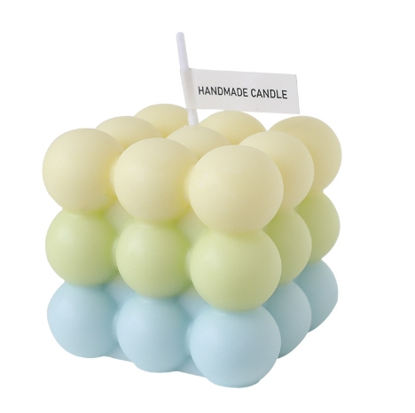 Decoration Macaron Color Cute Bubble Rubik's Cube Scented Candle Christmas Gift Wholesale Girl Bedroom Ins Decoration 