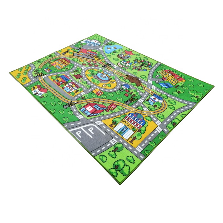 Trucks Toys Washable Kids Carpet Playmat Child-friendly Road Rug For Living Room Or Outdoor For Baby Play-packaged In A Bag 