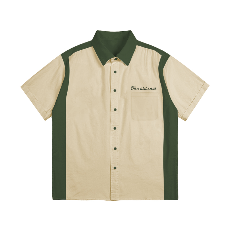 Wholesale Customization Of New Shirts For Men's Summer Lapel Single Breasted Casual Loose Contrasting Color Short Sleeved Shirts 