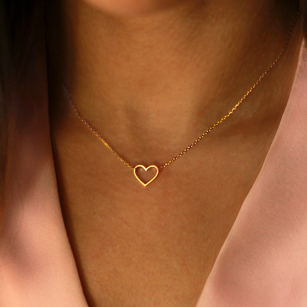 Dainty Tiny Stainless Steel 14k Gold Filled Small Cross Heart Choker Pendant Necklace Charm Chain Necklace Women Jewelry 