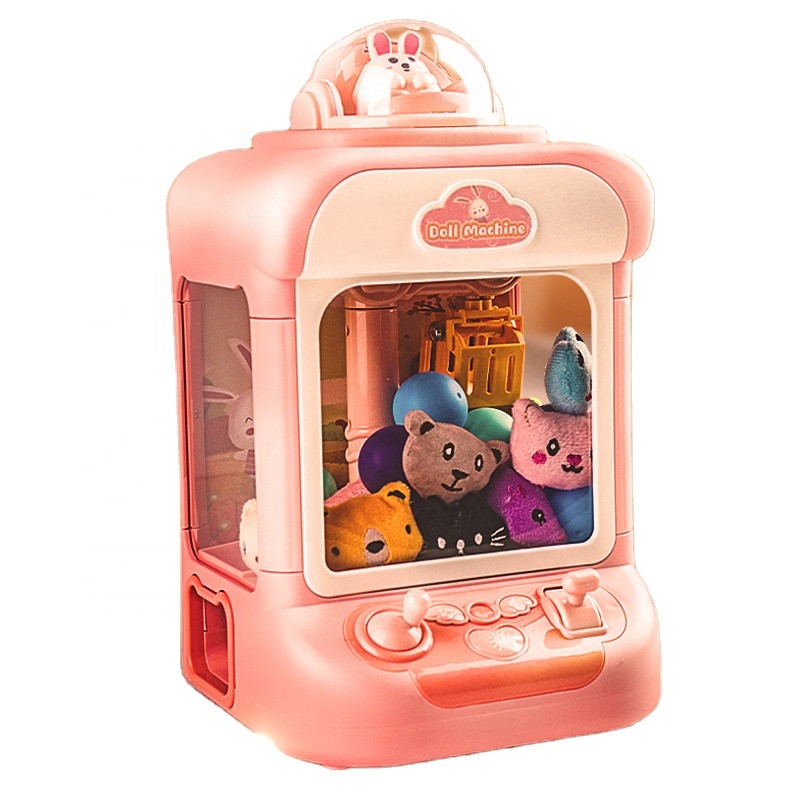 Children's Catch Doll Machine Small Household Mini Clip Doll Machine Coin Twist Egg Candy Ball Catching Boys And Girls Toys 