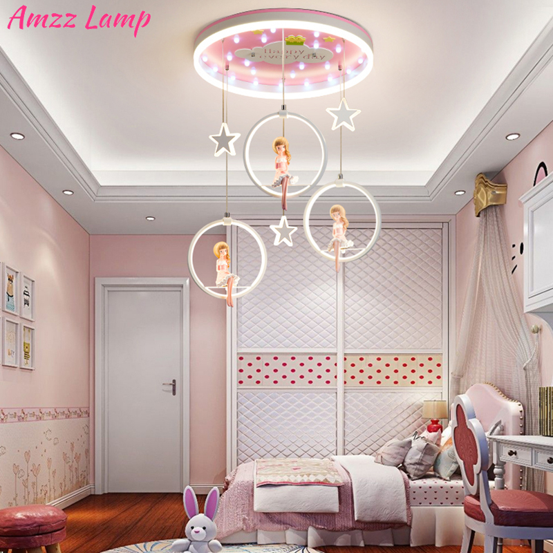 Girl Led Pendant Lights Bedroom Home Decor Indoor Chandelier Room Lighting Chandeliers &amp; Pendant Lights 