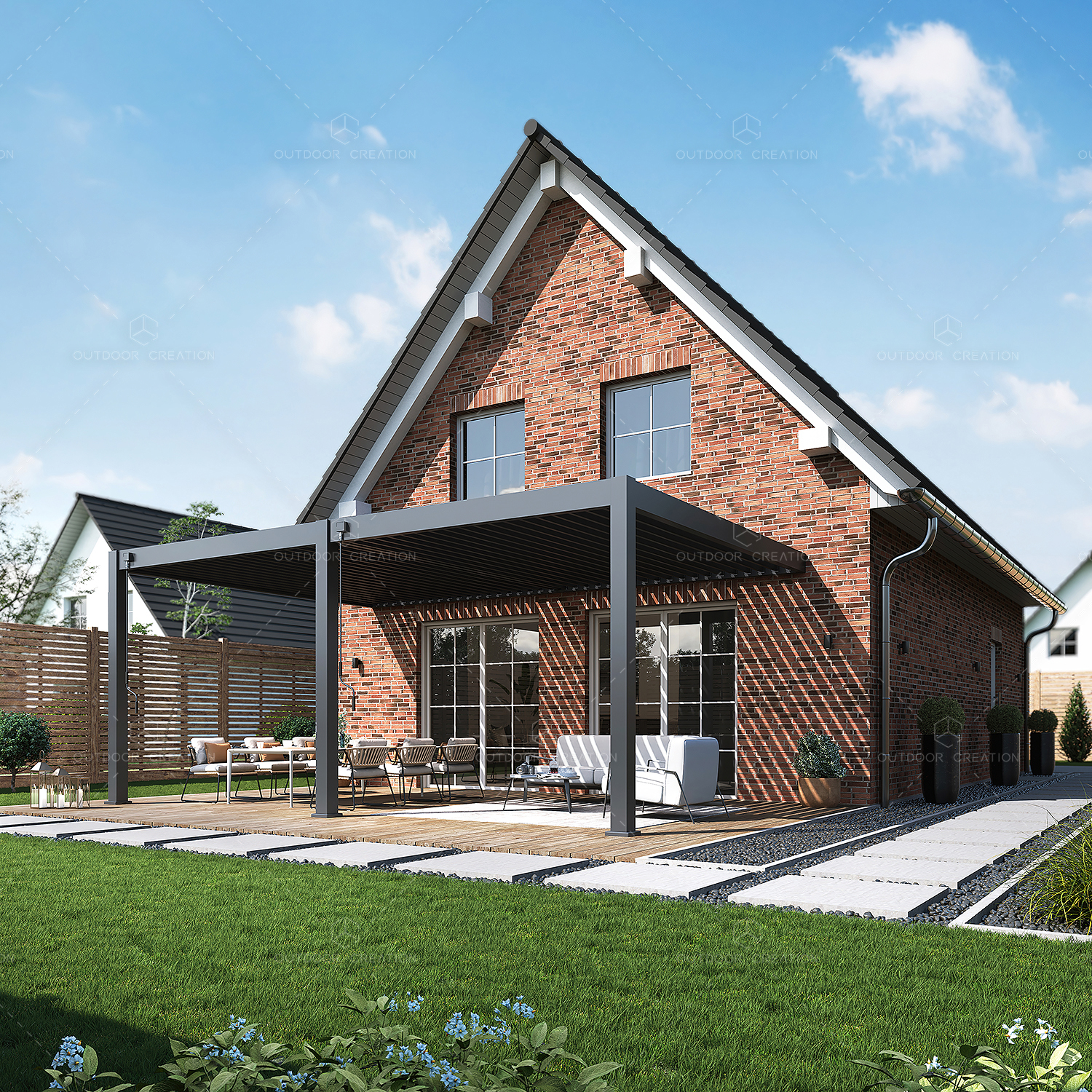 Manual/motorized Waterproof Pergola Outdoor Patio Hardtop Gazebo Backyard Canopy For Garden Yard For Garden Building 