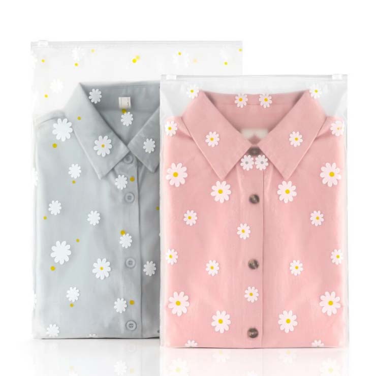 Custom Hot Sale Biodegradable Plastic Packaging Zipper T Shirt Swimwear Transparent Frosted Zipper Bags With Logo 