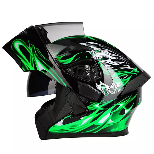 New Arrival 2020 Jiekai Flip Up Double Lens Motorcycle Racing Modular Helmet Removable And Washable Liner 