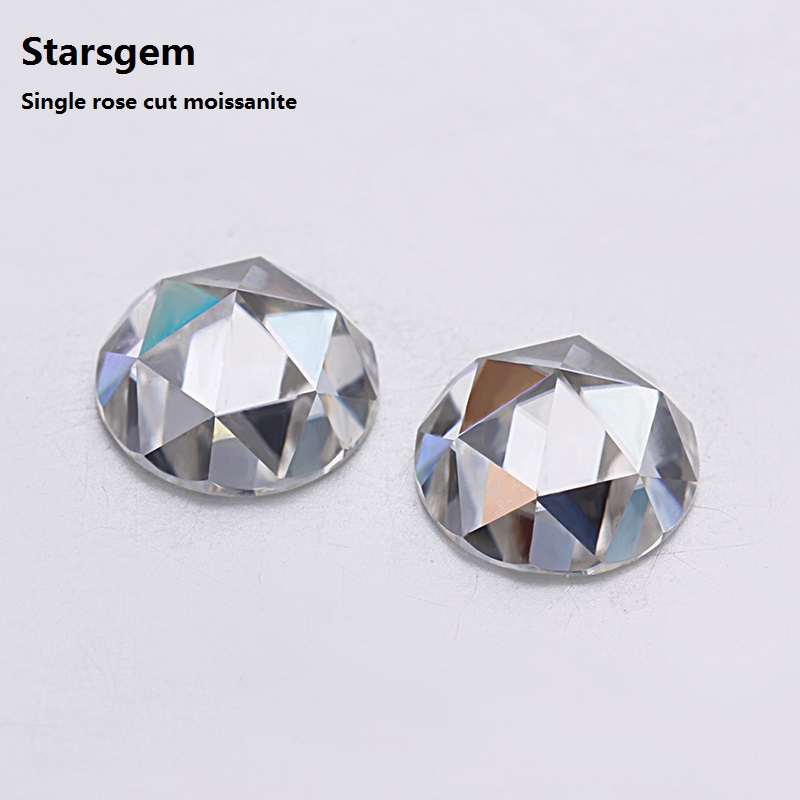 Starsgem Wholesale 0.8carat Single Rose Cut In Round Moissanite Diamond Use For Fine Jewelry White Color 