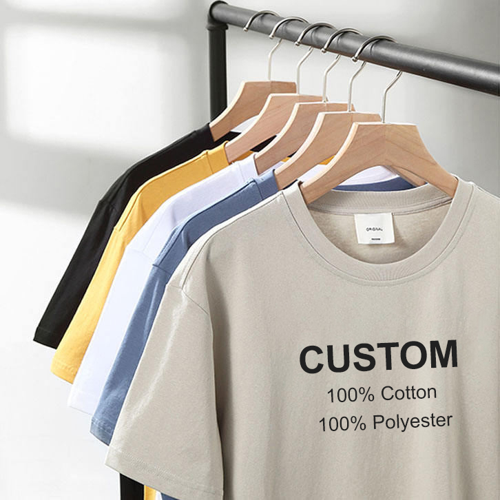 100% Cotton T Shirt Custom Logo Plain White Tshirt For Men Plus Size Men's T-shirts Cotton Designer Tshirt Custom Tshirt Cotton 