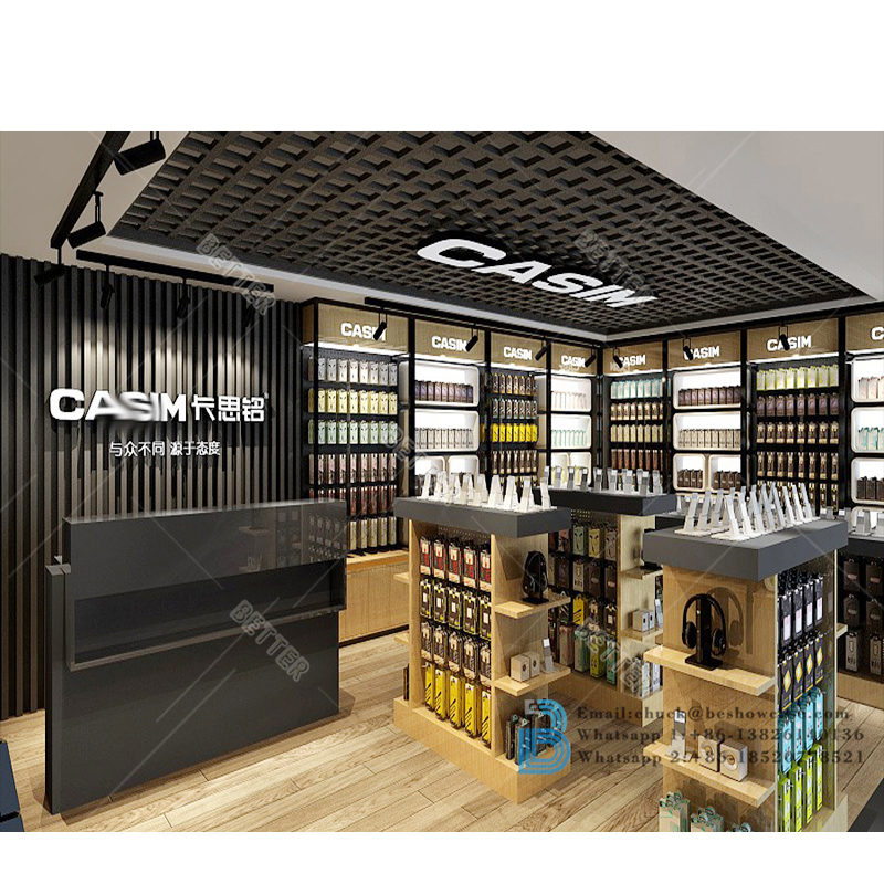 Customized Modern Cell Phone Accessories Display Store Phone Cabinet Mobile Shop Interior Furniture Design Mobile Shop Design 