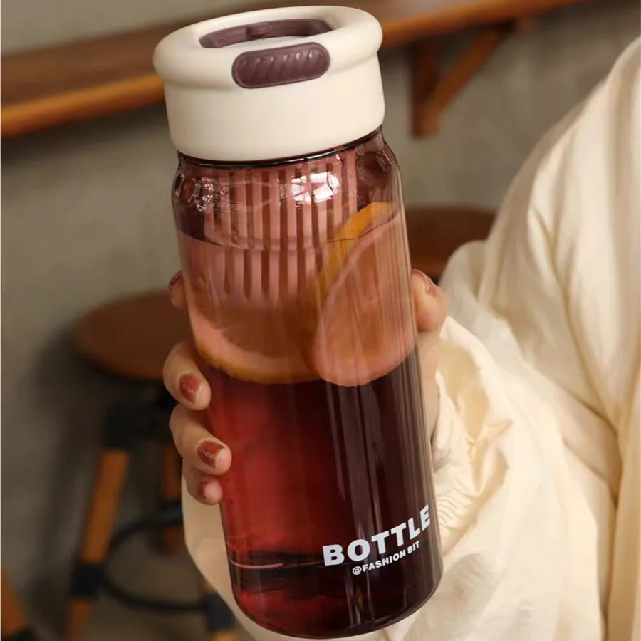 Anti-drop Portable Sports Water Bottle Bounce Student Water Cup Handle Portable Outdoor Travel Gym Plastic Bottles 