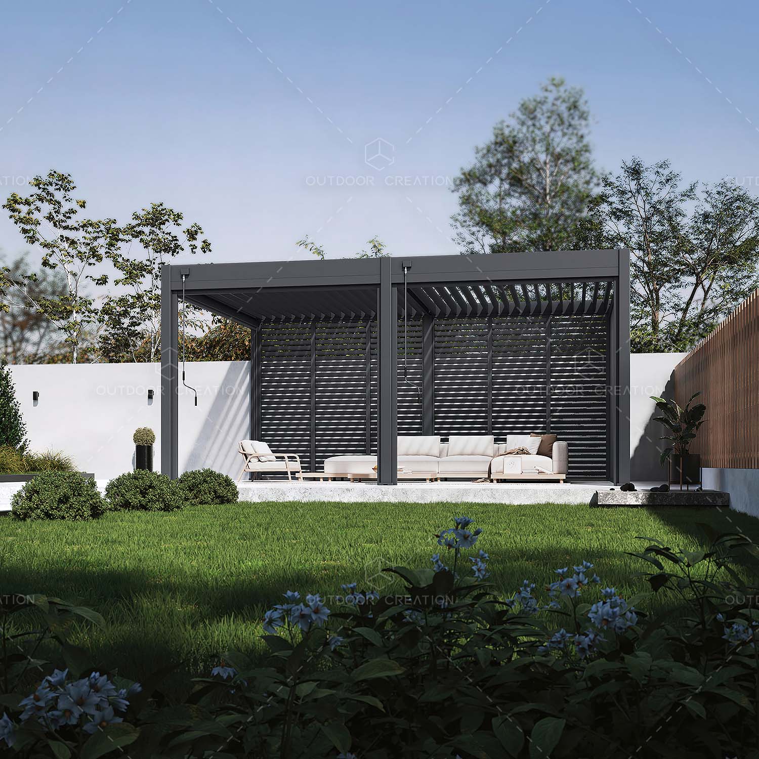 Factory Direct Adjustable Rainproof Aluminum Pergola Louvered Canopy Easy Motorized/manual Assembled Outdoor Waterproof Feature 