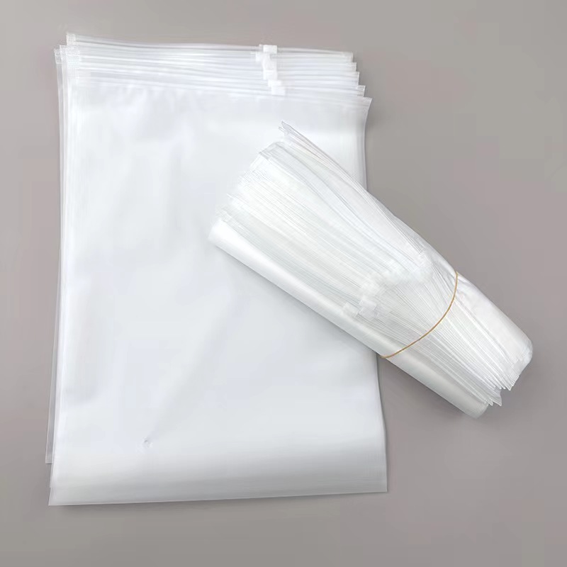 Transparent Frosted Plastic Zipper Bag Underwear Socks T Shirt Zipper Bag Clothing Packaging Ziplock Bag Custom 