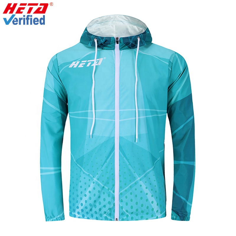 Men's Uv Protection Custom Reflective Hooded Wholesale Custom Fashion Pullover Polyester Custom Printed Windbreaker 