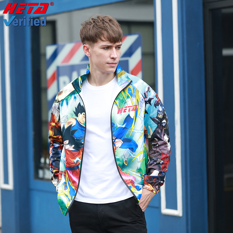 Fashion Personality Cartoon Figure Jacket Sublimation Custom Waterproof Fabric For Men's Jacket 