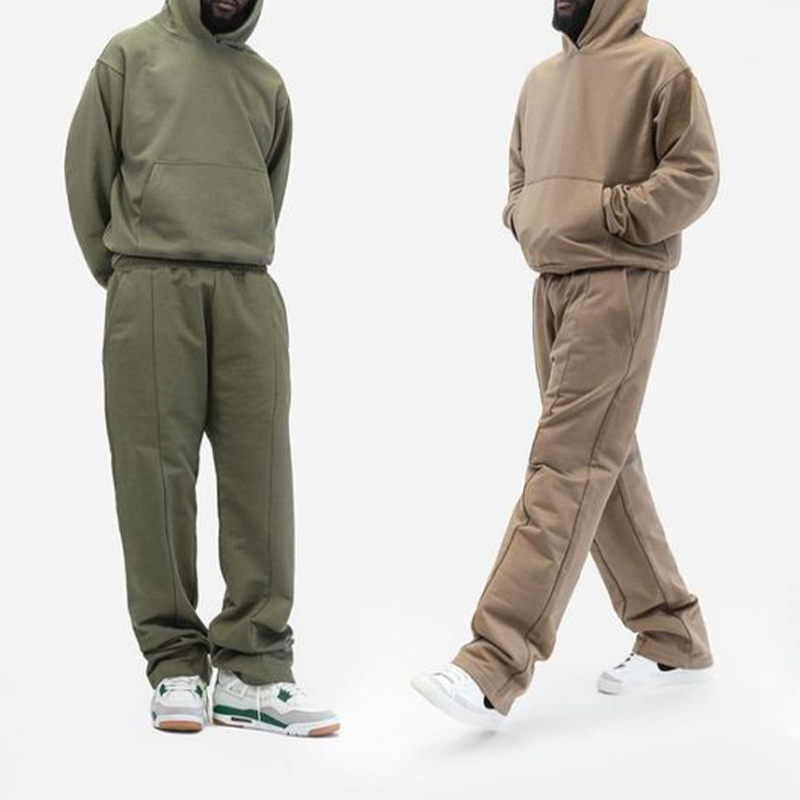 Men's Designer Clothing Cropped Hoodie Sweatshirts Manufacturer Men Puff Print Hoodie And Sweatpants Set 