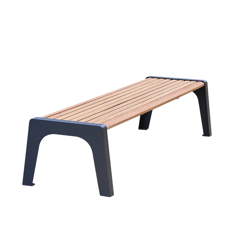 Outside Backless Patio Park Seat Custom Garden Long Chair Iron Urban Furniture Wooden Seating Benches With 3 Seater 