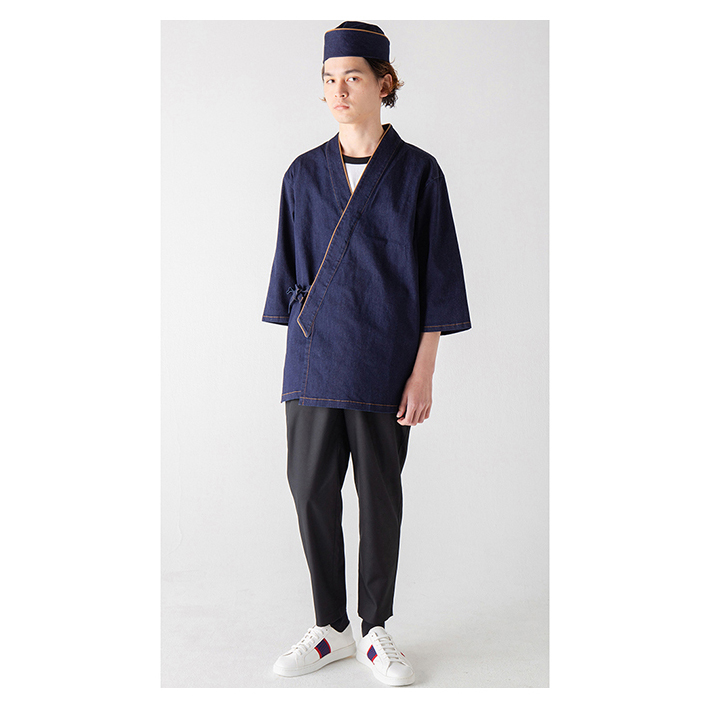 Traditional Japanese Work Wear Women Clothing Denim Uniform For Ladies 