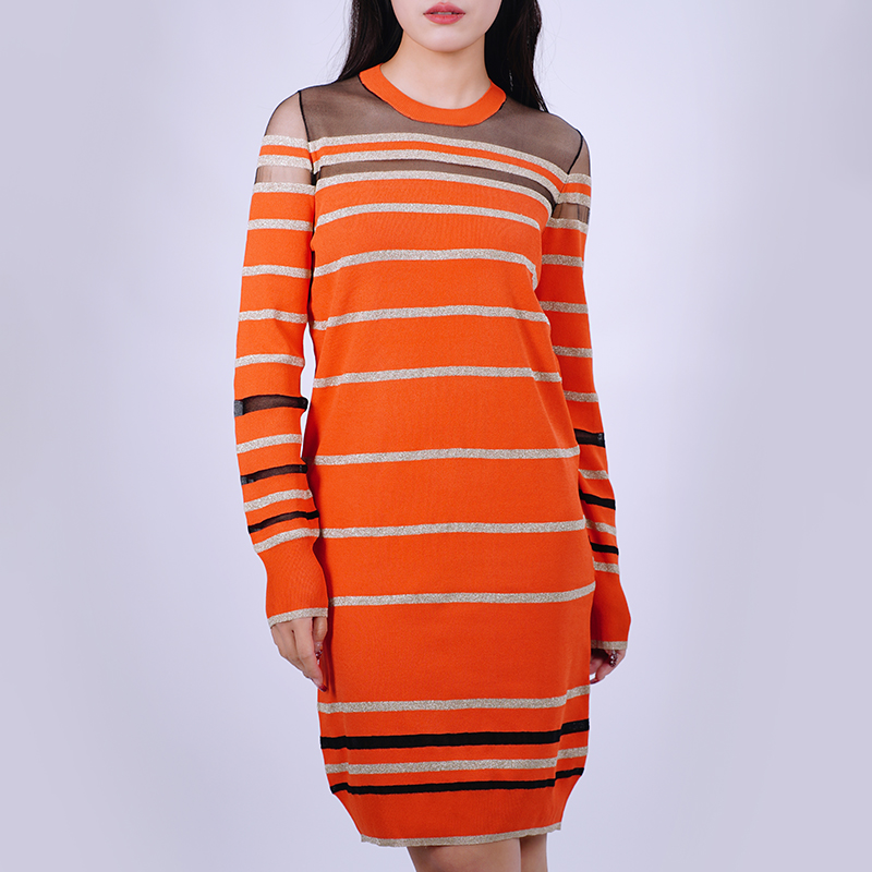 Women Premium Knit Casual Loose Crop Striped Sweater Dress Wear Pajamas Cozy Lounge Wear Fuzzy F 
