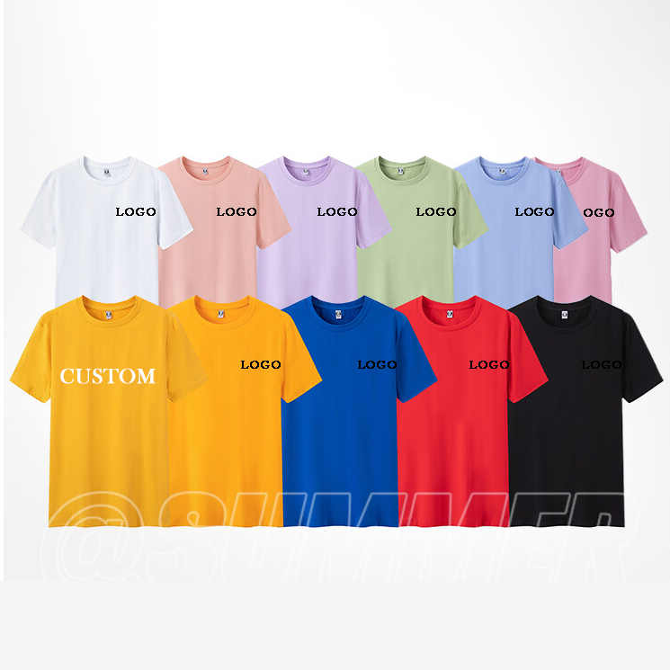 Custom Embroidered Plain Sport Black Screen Printing Tishert Men Tee Shirts Blank Heavy Cotton Tshirt For Men 