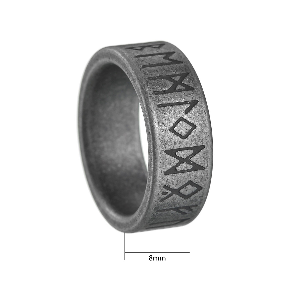 Anillo De Acero Inoxidable Hot Selling Stainless Steel Ancient Silver Retro Ring Men Titanium Steel Norse Viking Jewelry Ring 
