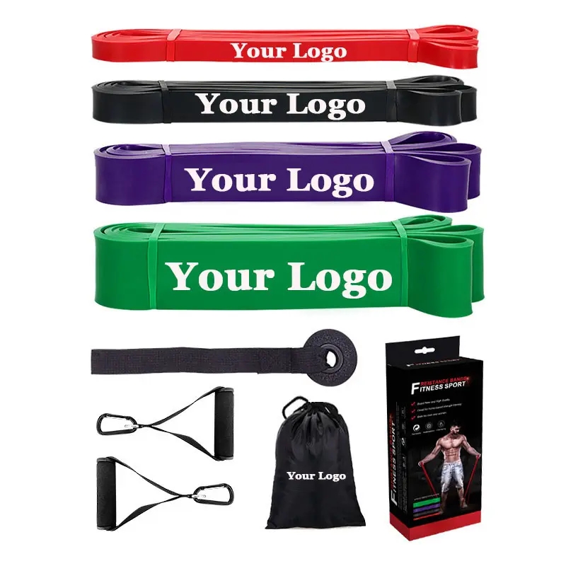 Free Sample Training Elastic Rubber Band For Gym Yoga Exercise Fitness Resistance Bands Custom Logo Fitness Workout Equipment 