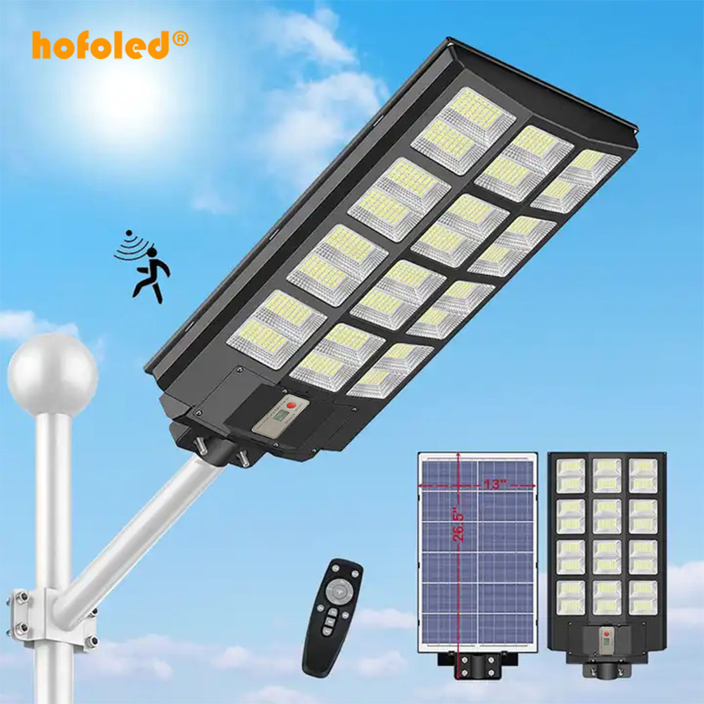 Hofoled 600w 900w 1000w 1200w Sensor Solar Street Light Aluminum Remote Control Waterproof Solar Powered Solar Light Outdoor 
