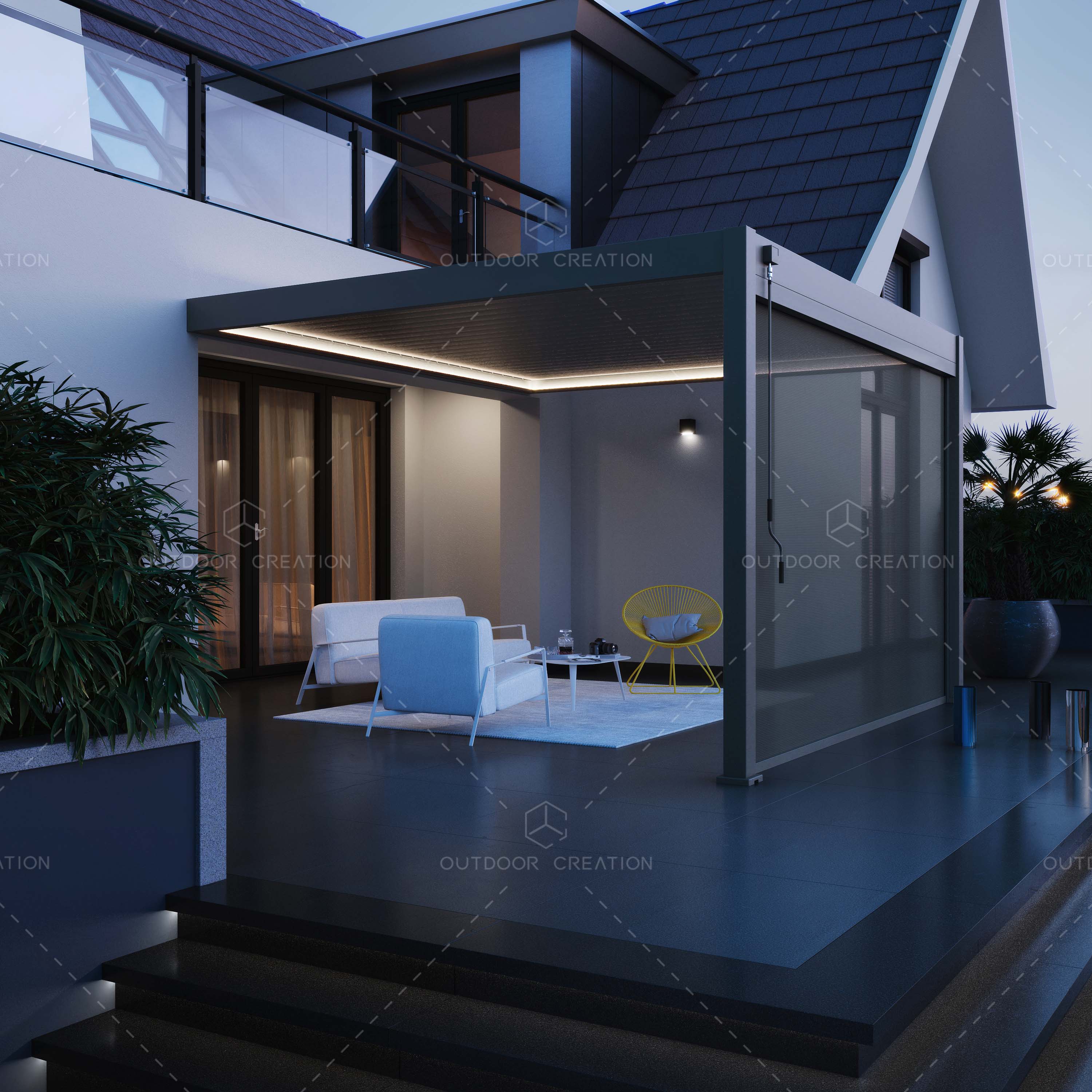 Modern Waterproof Aluminum Pergola Canopy Outdoor Pergola For Garden Yard Patio-louvered Hardtop Gazebo Weather Resistant 