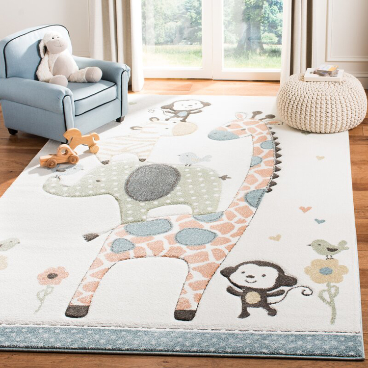 Animal Carpet Kids Rug Classic Customized Free Custom Design 100% Polyester Rectangle Play Room Soft Anti-slip Kids Children 