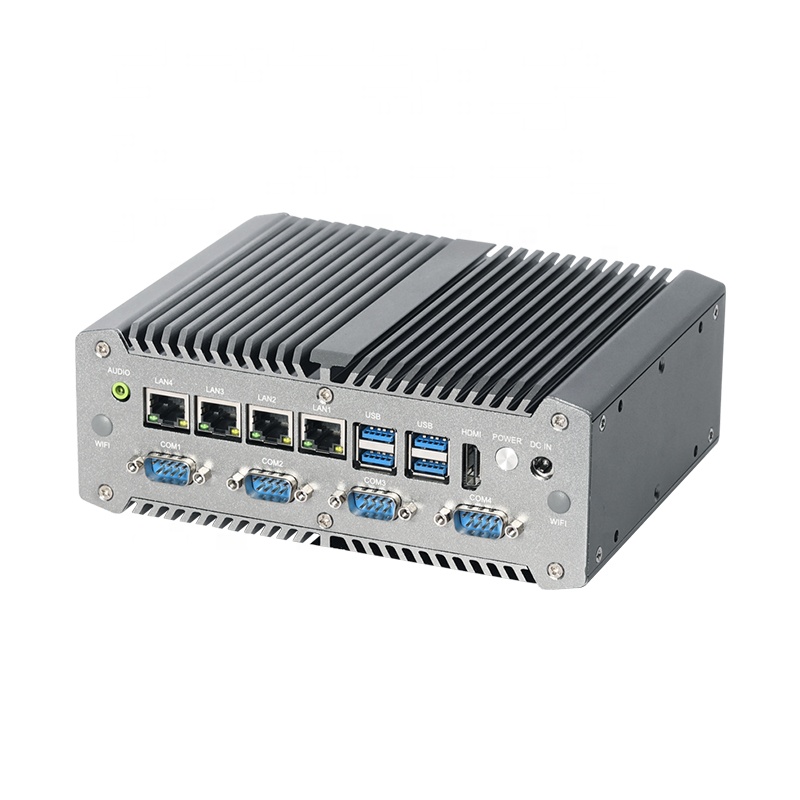 Fanless Mini Pc Intel Core I5 I7 I9 Baremetal 8usb Poe 4 Lan Rs232 Com Gpio Hd Wifi 4g Module Industrial Minipc Computer 