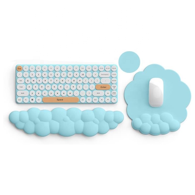 Custom Logo Memory Foam Desk Mat Gel Keyboard Desk Pad And Gaming Mouse Pad With Pc Wrist Rest Mouse Pad Set For Office Home 