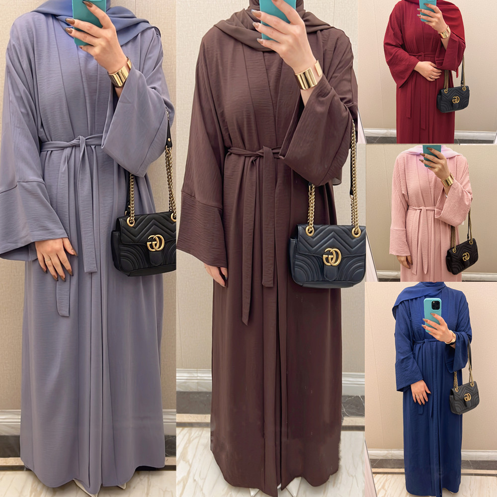 L-31 Abayas Dubai Clothing 2023 Turkey Solid Color Simple Modest Kaftan Islamic Clothing Abaya Women Muslim Dresses 