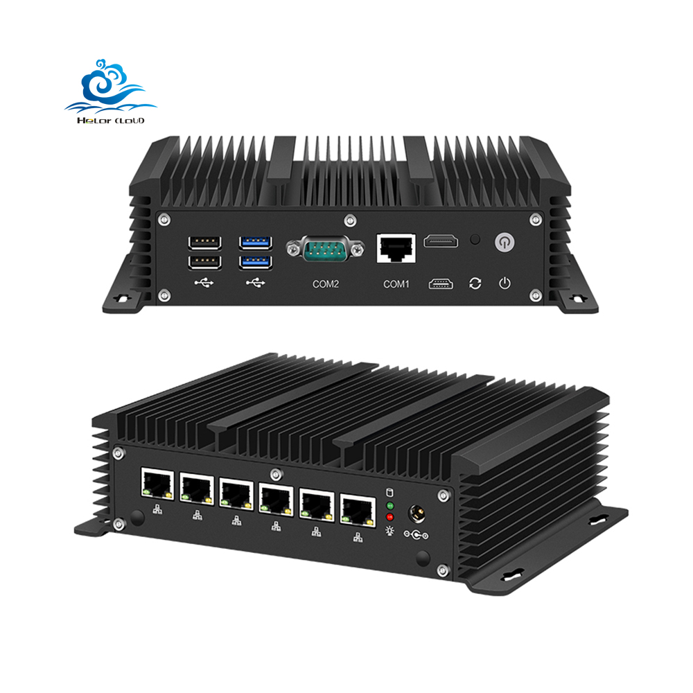 Fanless Industrial Mini Pc 6 Ethernet Ce-leron 2955u 3865u 3g 4g Lte Pfsense Firewall Router Server Barebone Desktop Computer 