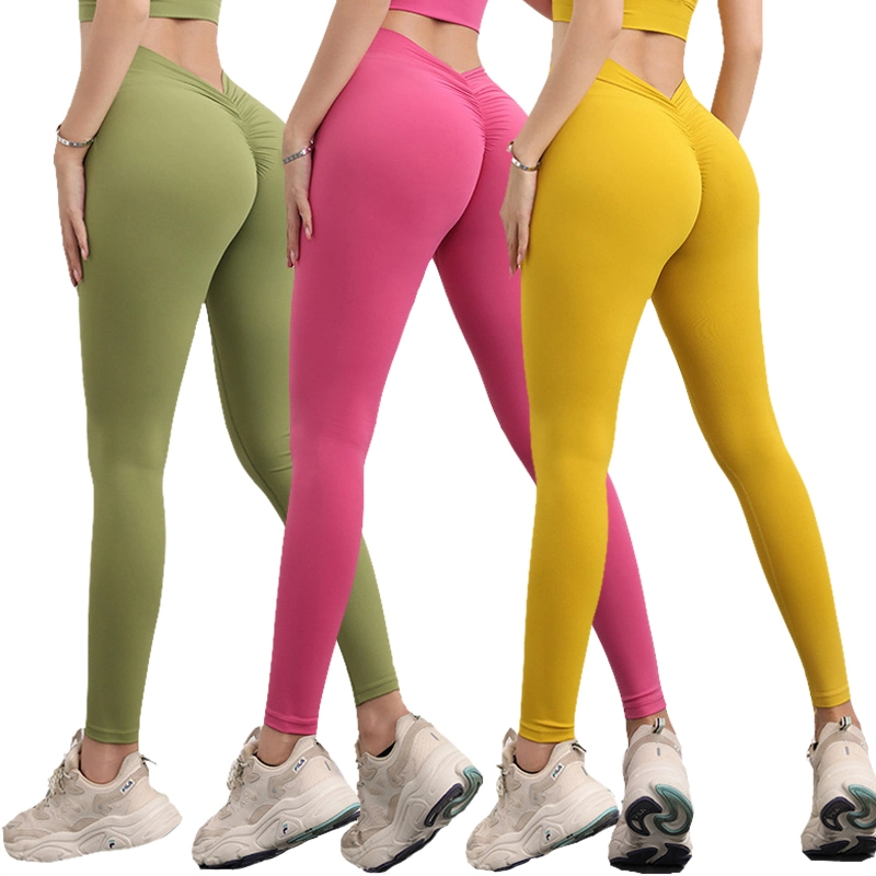 V-waist Yoga Pants Tummy Control Workout Running Fitness Leggings For Women 