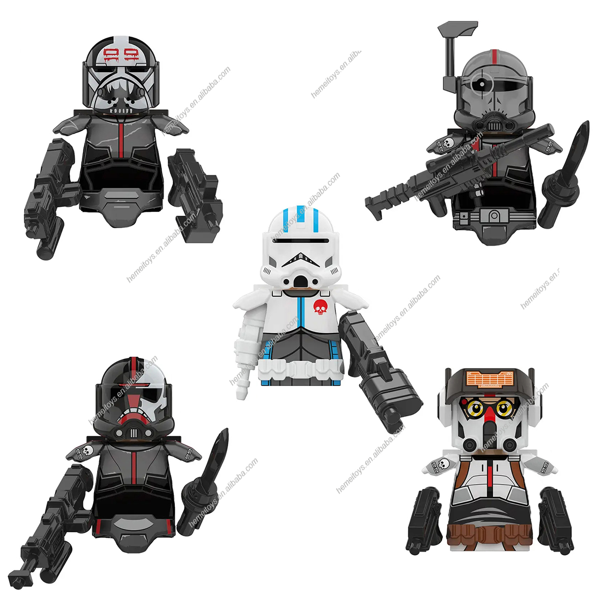 The Bad Batch Star Clone Trooper Rex Cody Hunter Jesse Warsly Mini Action Figure Building Blocks Toys For Kids Kt1047 