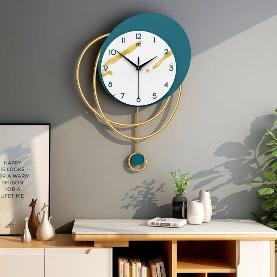 41x53 With Pendulum Large Metallic Wall Art Clock Customized Home Decor Dropshiping Products 2024 Decoration Watch Home Luxury 