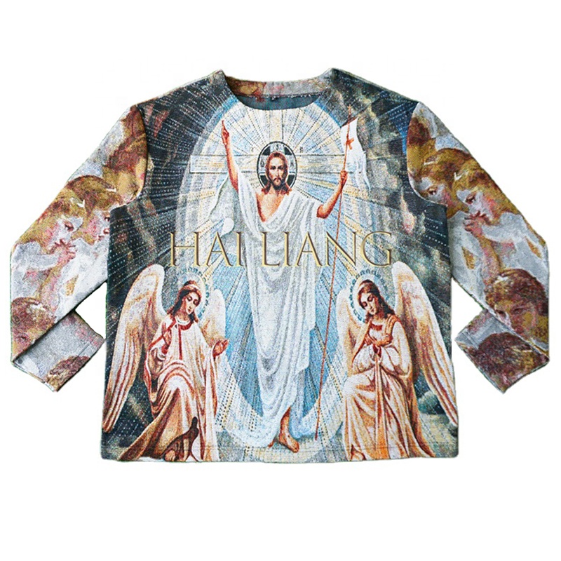 Fall 2023 Tapestry Crewneck Sweater Long Sleeve Fashion Streetwear Big Woman Clothes Oversized Women's Clothing 