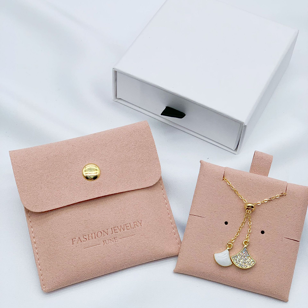 Packaging Jewelry Box With Pouch Custom Logo Earring Ring Necklace Bag Logo Printed Jewelry Packaging Set Pouch 