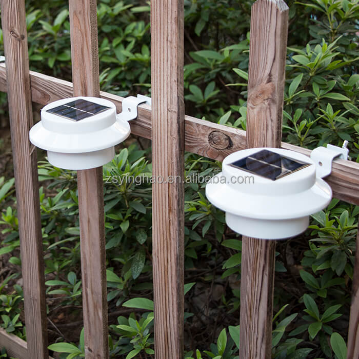 Ip65 Waterproof Outdoor Decor Garden Solar Fence Post Lamp Wall Led Solar Gutter Lights 