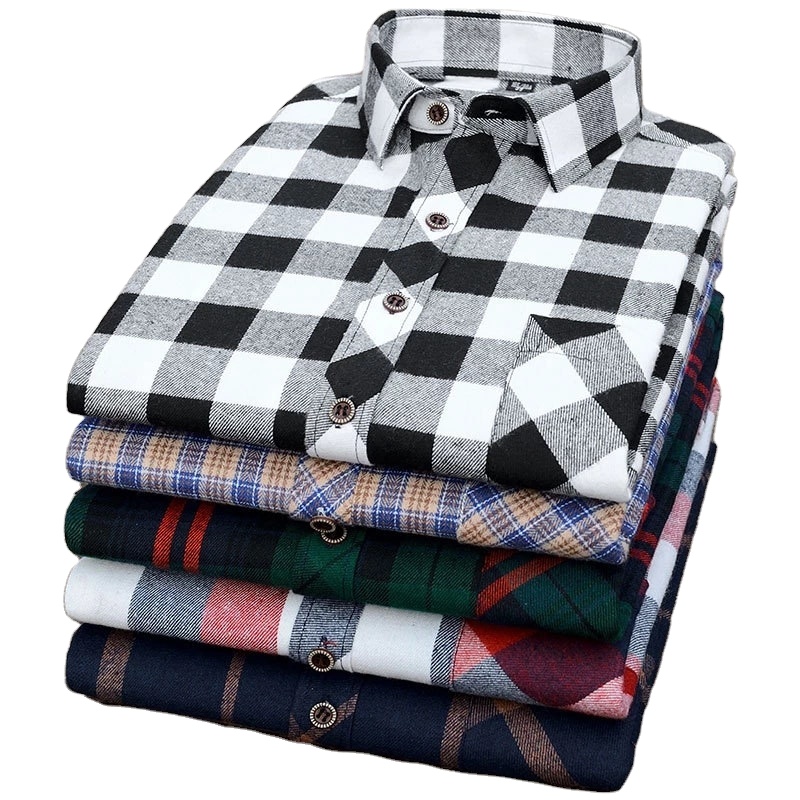 Latest Fashion Men's Shirt Checked Design 100% Cotton Oem Casual Style Premium Quality Customized Design + Logo 