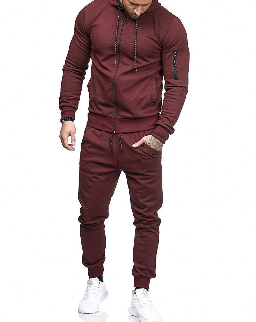 Bulk Stylish Clothes For Men Jogging Outdoor Tracksuits Winter Men Sweatshirt &amp; Sweatpants Custom Logo Menswear Tracksuit Style 